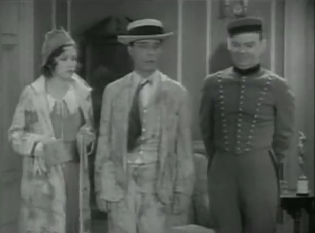 Oh, hey, on the right, it's Cliff Edwards again. Here he's a bellboy who always shows up at the wrong time, both in terms of the film's story and comedic potential. 