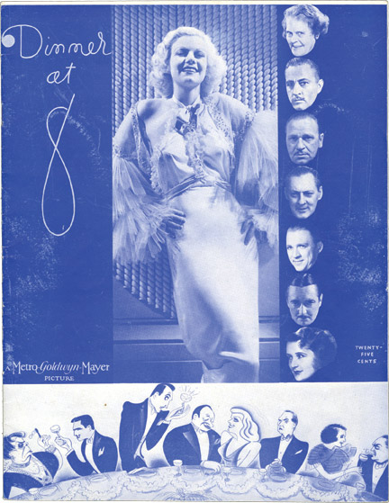 The cover of Dinner at Eight's publicity book. 