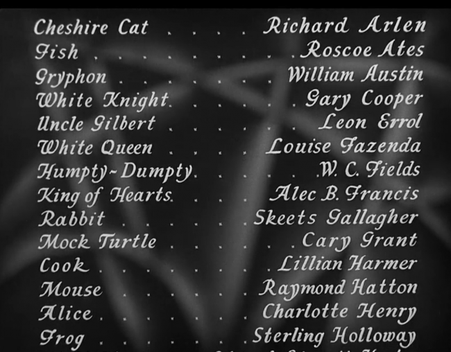 Alice in Wonderland 1933 Cast