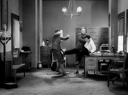 Buster Keaton chandelier stripped underwear