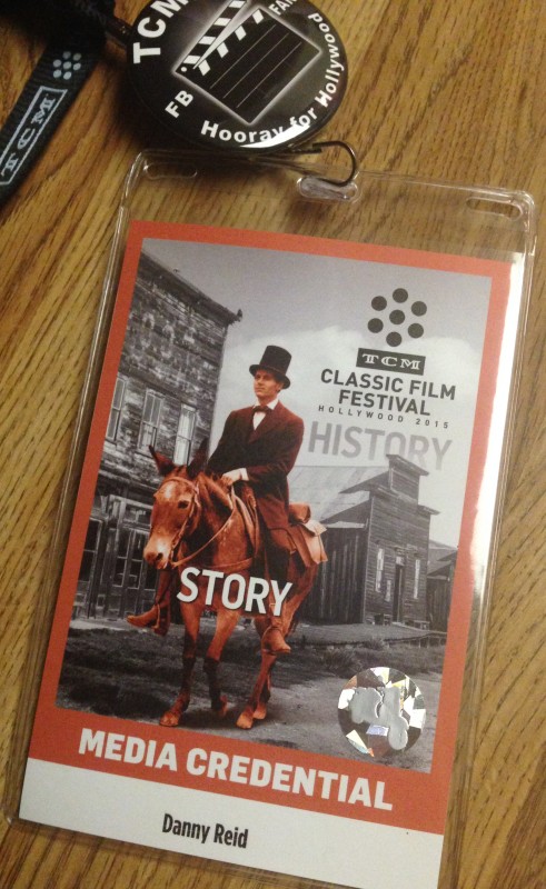 My media credentials, in case you wondered if I was wearing a picture of Henry Fonda on a horse all weekend long.