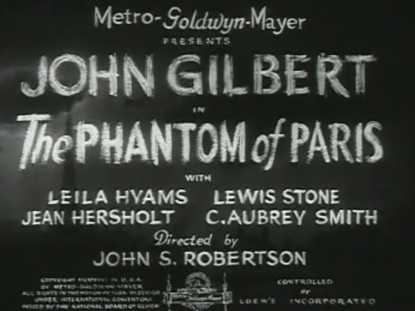 Phantom of Paris John Gilbert
